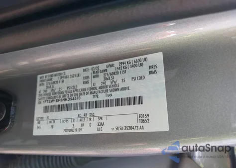 2022 Ford F-150 Xlt z USA, uszkodzony, nr VIN 1FTEW1EP8NKD94570